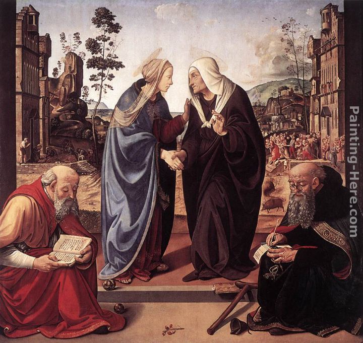 The Visitation with Sts Nicholas and Anthony painting - Piero di Cosimo The Visitation with Sts Nicholas and Anthony art painting